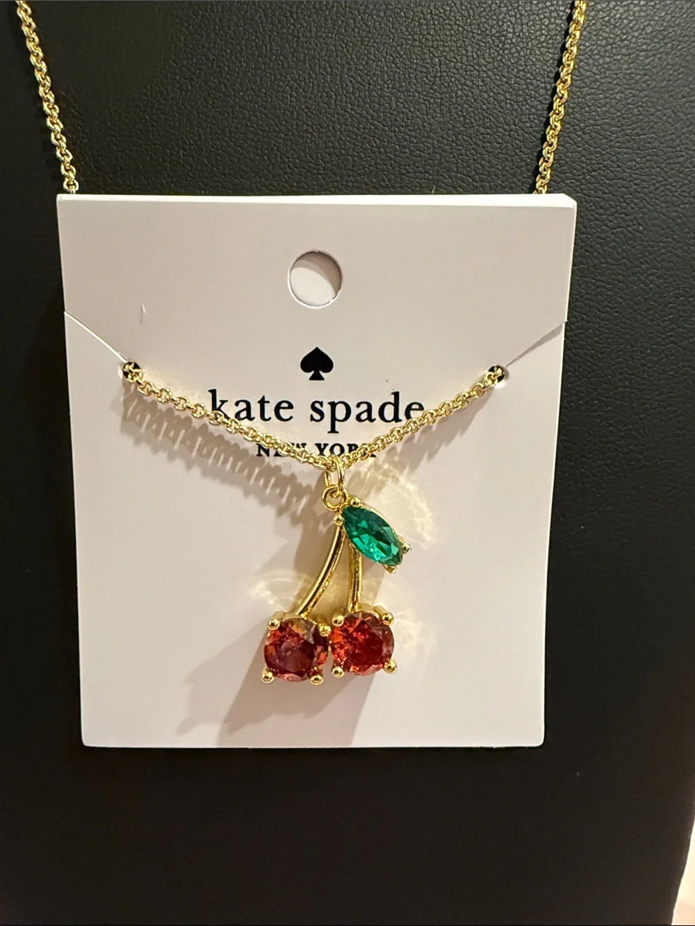 kate spade |♠️| Gold Played & Atone Accented Cherry Necklace 🍒